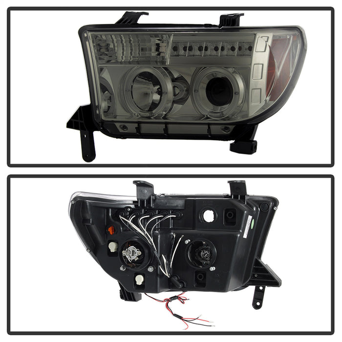 Spyder Auto 5012043 Halo Projector Headlights; Bulbs Included; Pair; Smoke; w/o Headlight Washer; - Truck Part Superstore