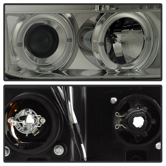 Spyder Auto 5012043 Halo Projector Headlights; Bulbs Included; Pair; Smoke; w/o Headlight Washer; - Truck Part Superstore