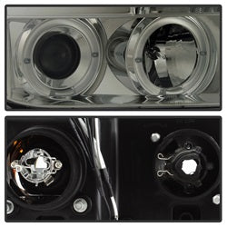 Spyder Auto 5012043 Halo Projector Headlights; Bulbs Included; Pair; Smoke; w/o Headlight Washer; - Truck Part Superstore