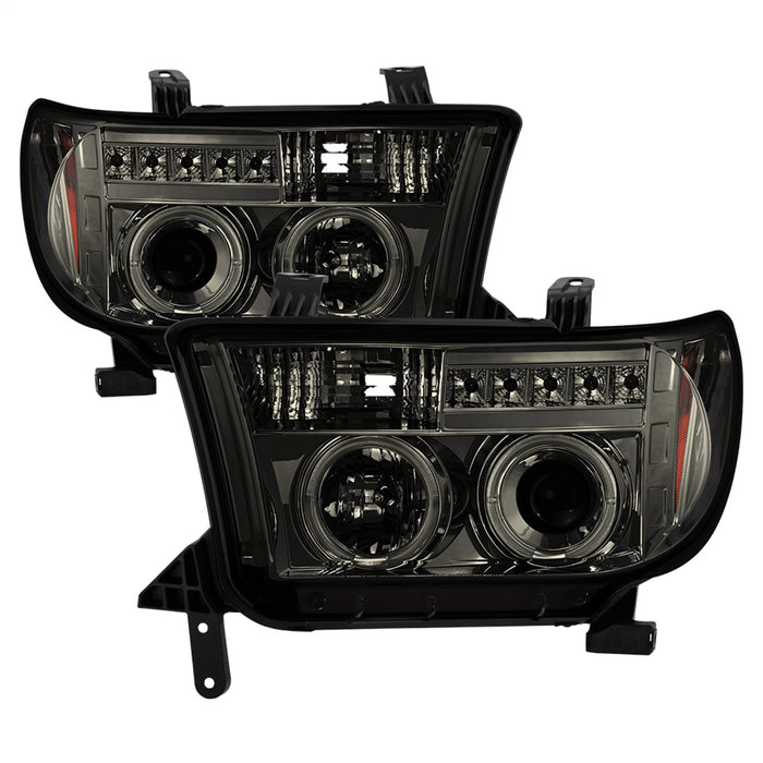 Spyder Auto 5012043 Halo Projector Headlights; Bulbs Included; Pair; Smoke; w/o Headlight Washer; - Truck Part Superstore