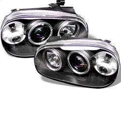 Spyder Auto 5012159 Halo Projector Headlights; Bulbs Included; Pair; Black; - Truck Part Superstore