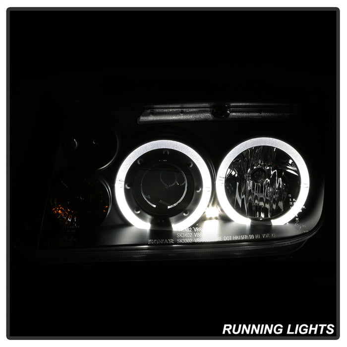 Spyder Auto 5012258 Halo LED Projector Headlights; Bulbs Included; Pair; Black; - Truck Part Superstore