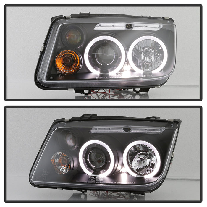 Spyder Auto 5012258 Halo LED Projector Headlights; Bulbs Included; Pair; Black; - Truck Part Superstore