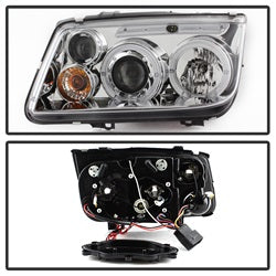 Spyder Auto 5012265 Halo LED Projector Headlights; Bulbs Included; Pair; Chrome; - Truck Part Superstore