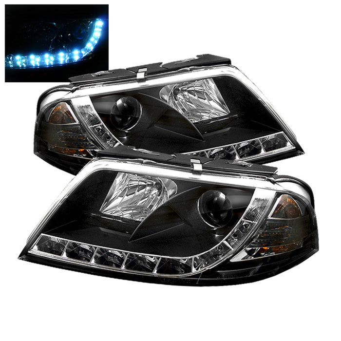 Spyder Auto 5012302 DRL LED Projector Headlights; Bulbs Included; Pair; Black; - Truck Part Superstore