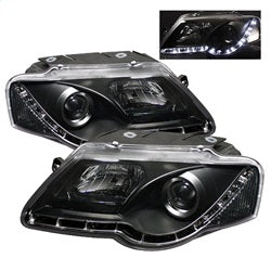 Spyder Auto 5012326 DRL LED Projector Headlights; Bulbs Included; Pair; Black; - Truck Part Superstore