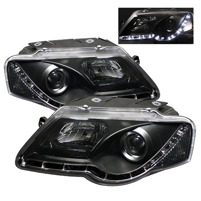 Spyder Auto 5012326 DRL LED Projector Headlights; Bulbs Included; Pair; Black; - Truck Part Superstore