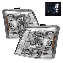 Spyder Auto 5012401 LED Crystal Headlights; 1 pc.; w/Bumper Lights; Pair; Chrome; - Truck Part Superstore