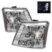 Spyder Auto 5012401 LED Crystal Headlights; 1 pc.; w/Bumper Lights; Pair; Chrome; - Truck Part Superstore