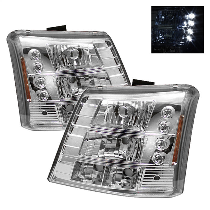 Spyder Auto 5012401 LED Crystal Headlights; 1 pc.; w/Bumper Lights; Pair; Chrome; - Truck Part Superstore