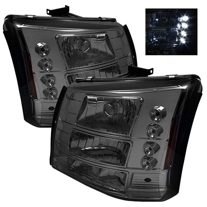 Spyder Auto 5012418 LED Crystal Headlights; 1 pc.; Bulbs Included; Pair; Smoke; - Truck Part Superstore