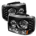 Spyder Auto 5012449 LED Crystal Headlights; 1 pc.; w/Bumper Lights; Uses Stock Bulbs; Pair; Black; - Truck Part Superstore
