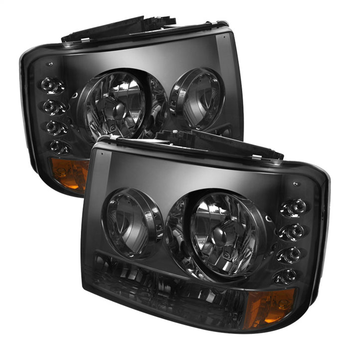 Spyder Auto 5012463 LED Crystal Headlights; 1 pc.; w/Bumper Lights; Pair; Smoke; - Truck Part Superstore