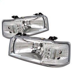Spyder Auto 5012500 LED Crystal Headlights; 1 pc.; Pair; Chrome; - Truck Part Superstore