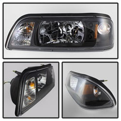 Spyder Auto 5012531 LED Crystal Headlights; 1 pc.; Pair; Black; - Truck Part Superstore