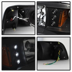 Spyder Auto 5012531 LED Crystal Headlights; 1 pc.; Pair; Black; - Truck Part Superstore