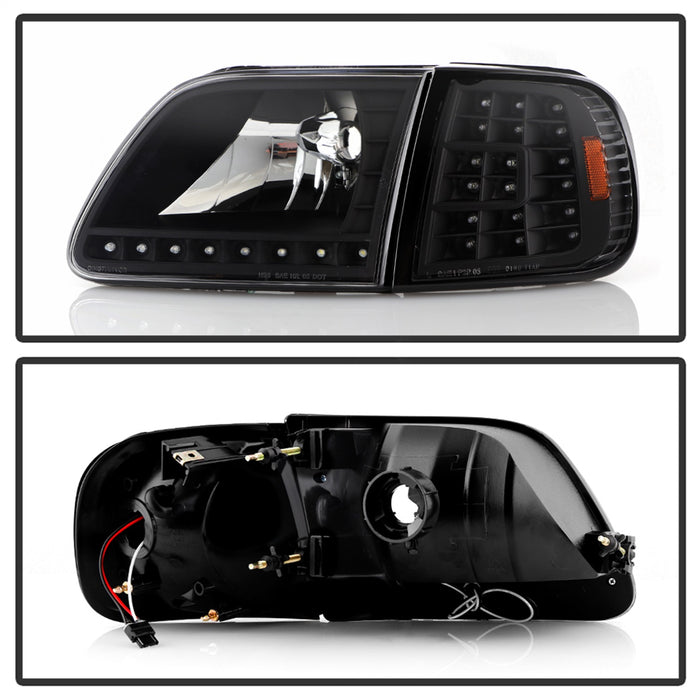 Spyder Auto 5014184 XTune Crystal Headlights; w/Clear LED Corners; Black; - Truck Part Superstore
