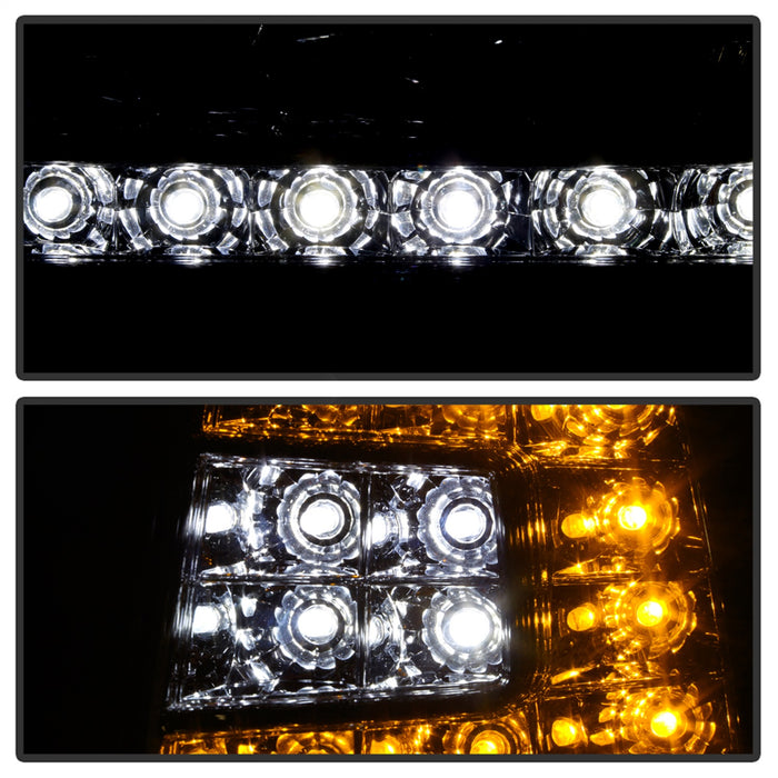 Spyder Auto 5014191 XTune Crystal Headlights; w/Clear LED Corners; Chrome; - Truck Part Superstore