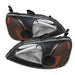 Spyder Auto 5014368 XTune Crystal Headlights; Amber; Black; - Truck Part Superstore
