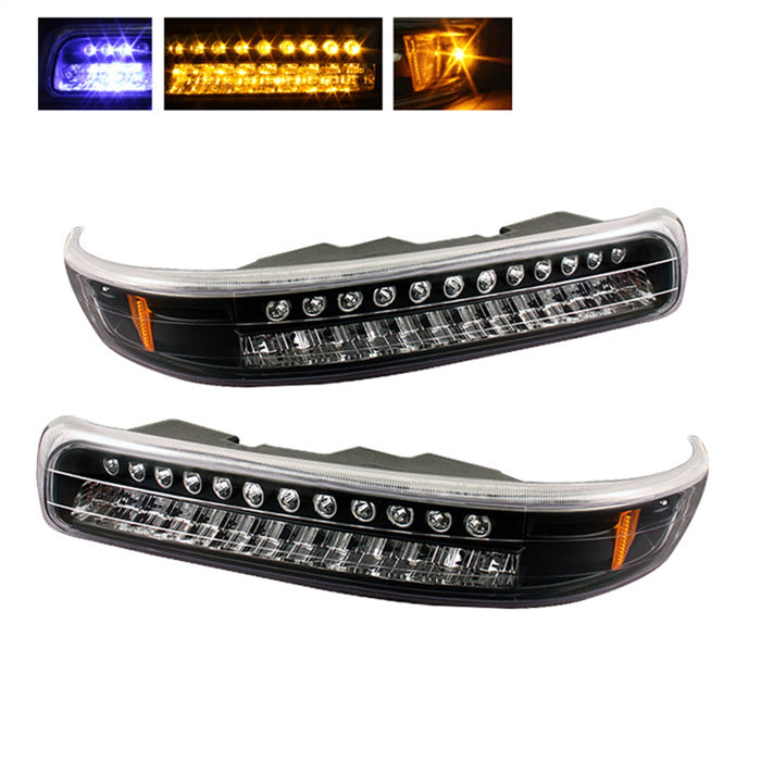 Spyder Auto 5014566 XTune Bumper Lights; Amber; Black; - Truck Part Superstore