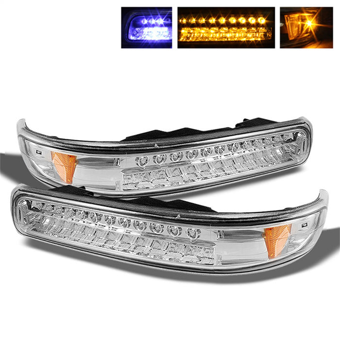 Spyder Auto 5014573 XTune Bumper Lights; Amber; Chrome; - Truck Part Superstore
