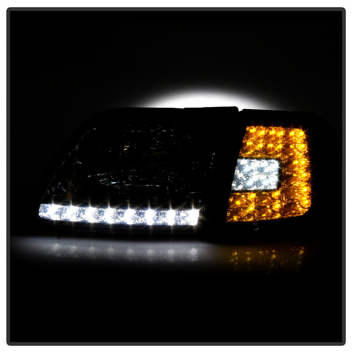 Spyder Auto 5014801 XTune Crystal Headlights; w/Clear LED Corners; Smoke; - Truck Part Superstore