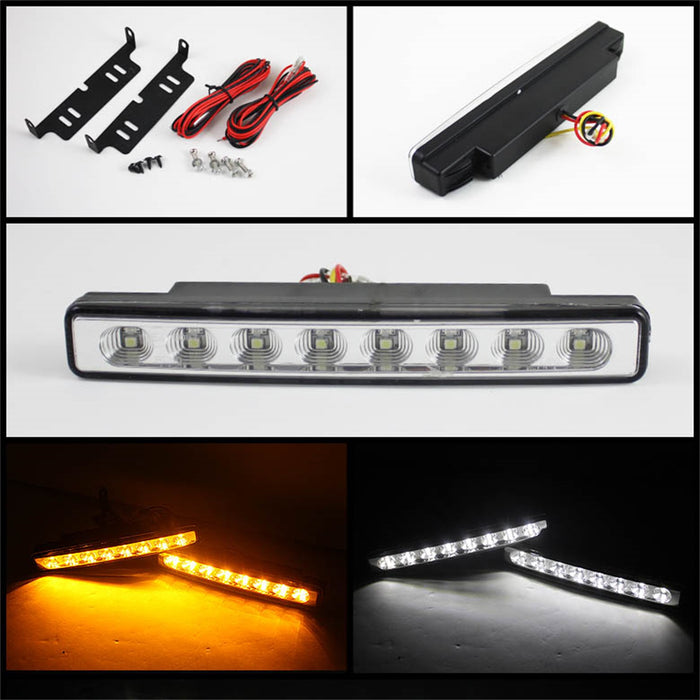 Spyder Auto 5014924 XTune DRL 0.5W LED w/Amber Signal Lights; Chrome; - Truck Part Superstore