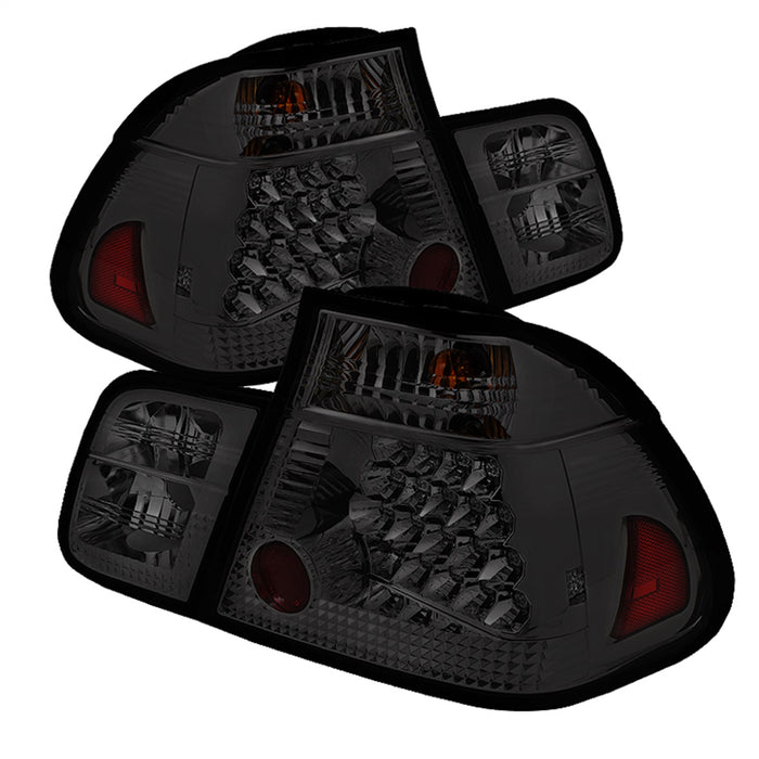 Spyder Auto 5015068 LED Tail Lights; Uses Stock Bulbs; Red Fog Light Bulb Not Included; Pair; Smoke; - Truck Part Superstore
