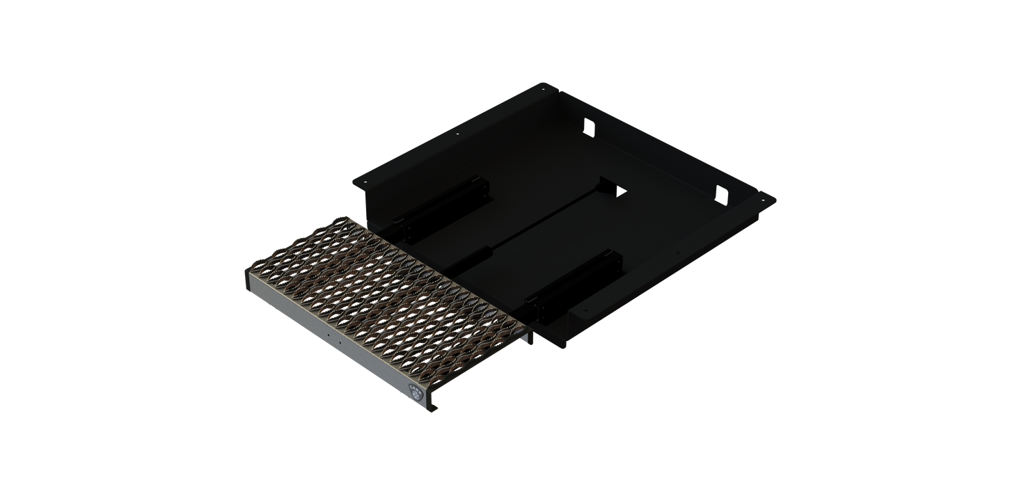 Carr 501520 WTS; 24" Retractable Step (Undermount,Ext Flat Surf); XP3 Blk /Glvznd - Truck Part Superstore