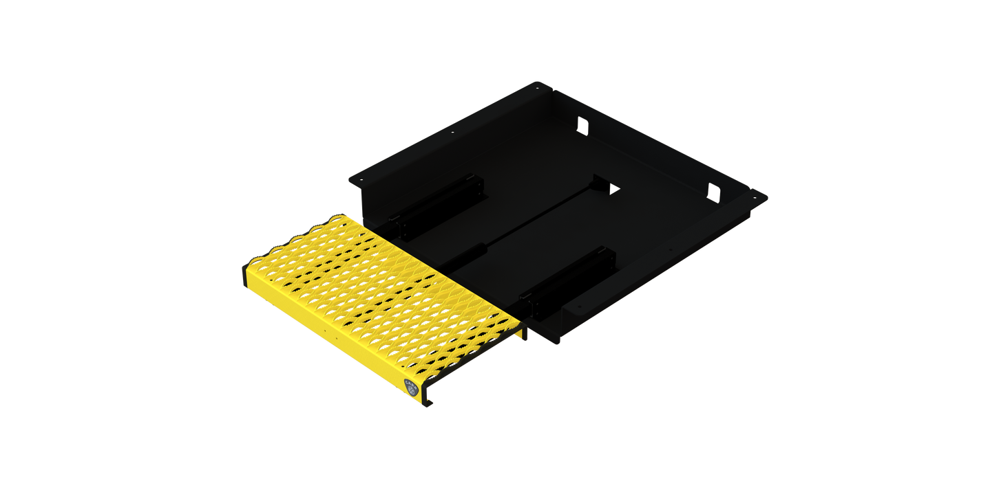 Carr 501527 WTS; 24" Retractable Step (Undermount,Ext Flat Surf); XP3 Blk /XP7 Sfty Ylw - Truck Part Superstore