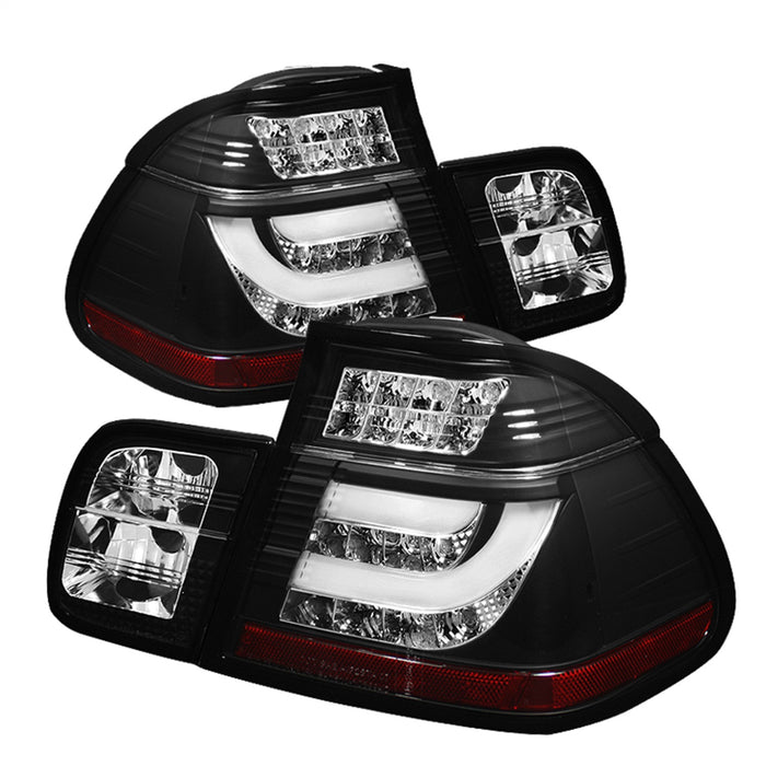 Spyder Auto 5015938 Light Bar Style LED Tail Lights; Uses Stock Bulbs; Pair; Black; - Truck Part Superstore