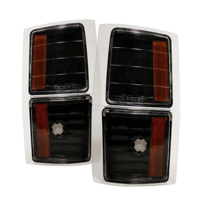 Spyder Auto 5016126 XTune Amber Corner Lights; 4 pc.; Black; - Truck Part Superstore
