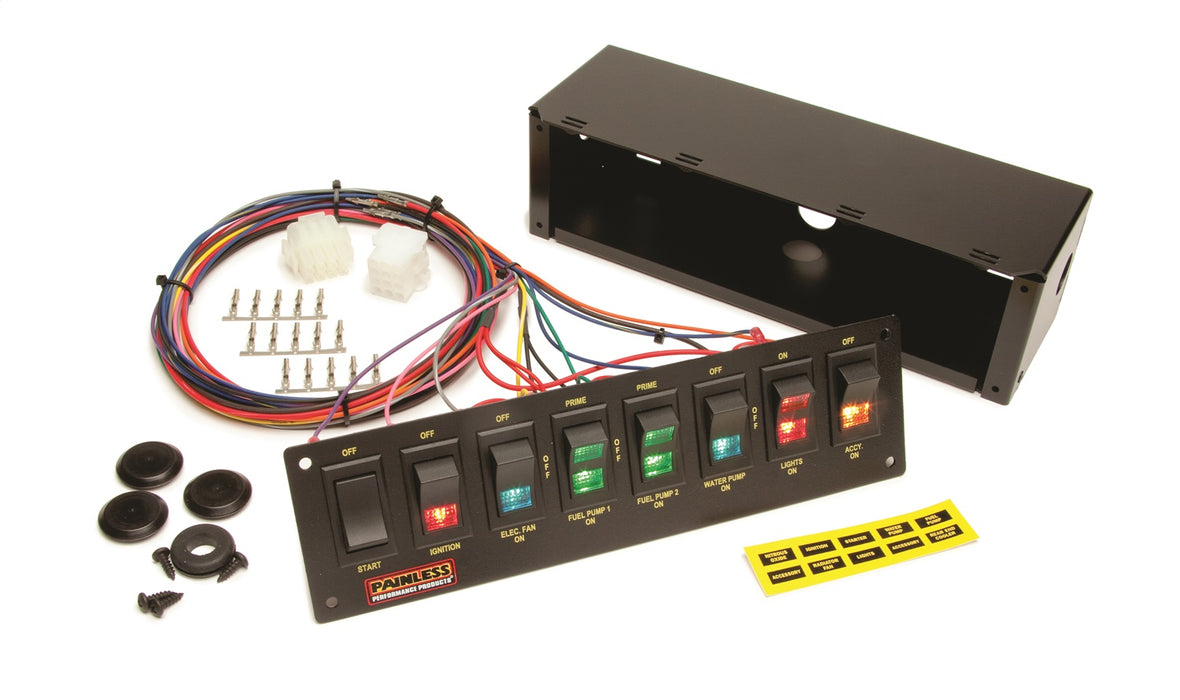 Painless Wiring 50202 8-Switch Panel; Non-Fused; Roll Bar Mount; Use w/PN[50001]; - Truck Part Superstore