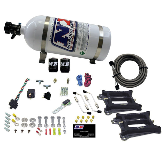 Nitrous Express 50240-10 DUAL HOLLEY/GASOLINE (100-200-300-400-500HP) WITH 10LB BOTTLE - Truck Part Superstore