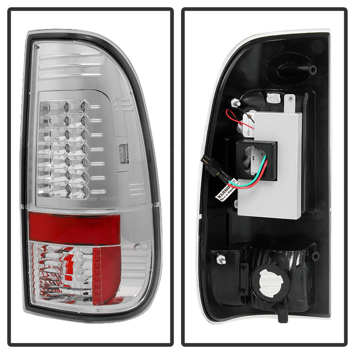 Spyder Auto 5029126 LED Tail Lights; Version 2; Uses Stock Bulbs; Pair; Chrome; - Truck Part Superstore
