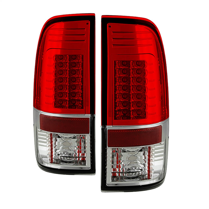 Spyder Auto 5029195 LED Tail Lights; Version 2; Uses Stock Bulbs; Pair; Red/Clear; - Truck Part Superstore