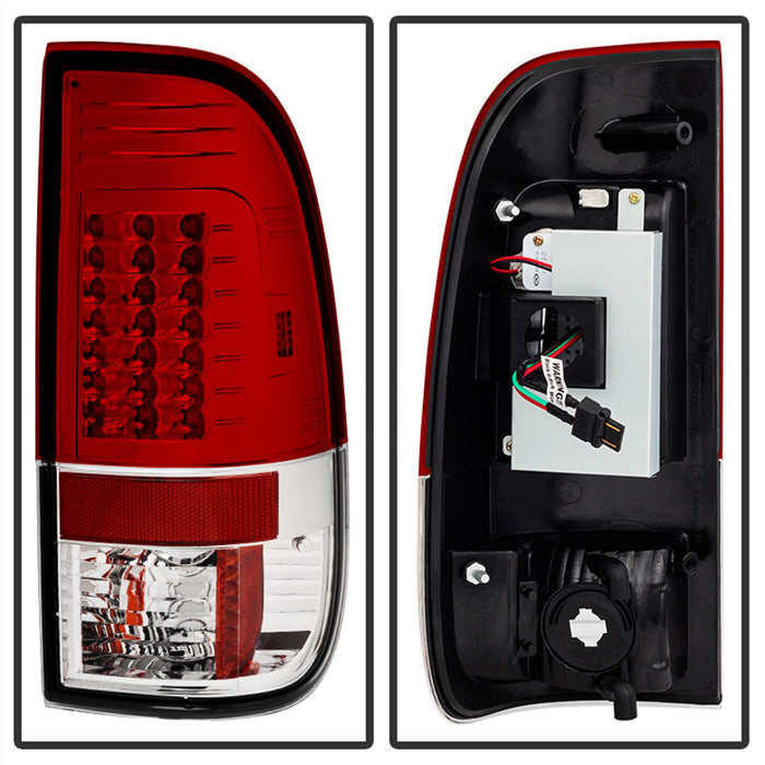Spyder Auto 5029195 LED Tail Lights; Version 2; Uses Stock Bulbs; Pair; Red/Clear; - Truck Part Superstore