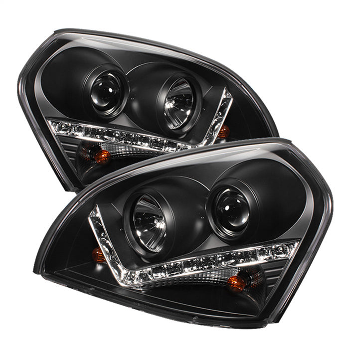 Spyder Auto 5029447 DRL LED Projector Headlights; Uses Stock Bulbs; Pair; Black; - Truck Part Superstore