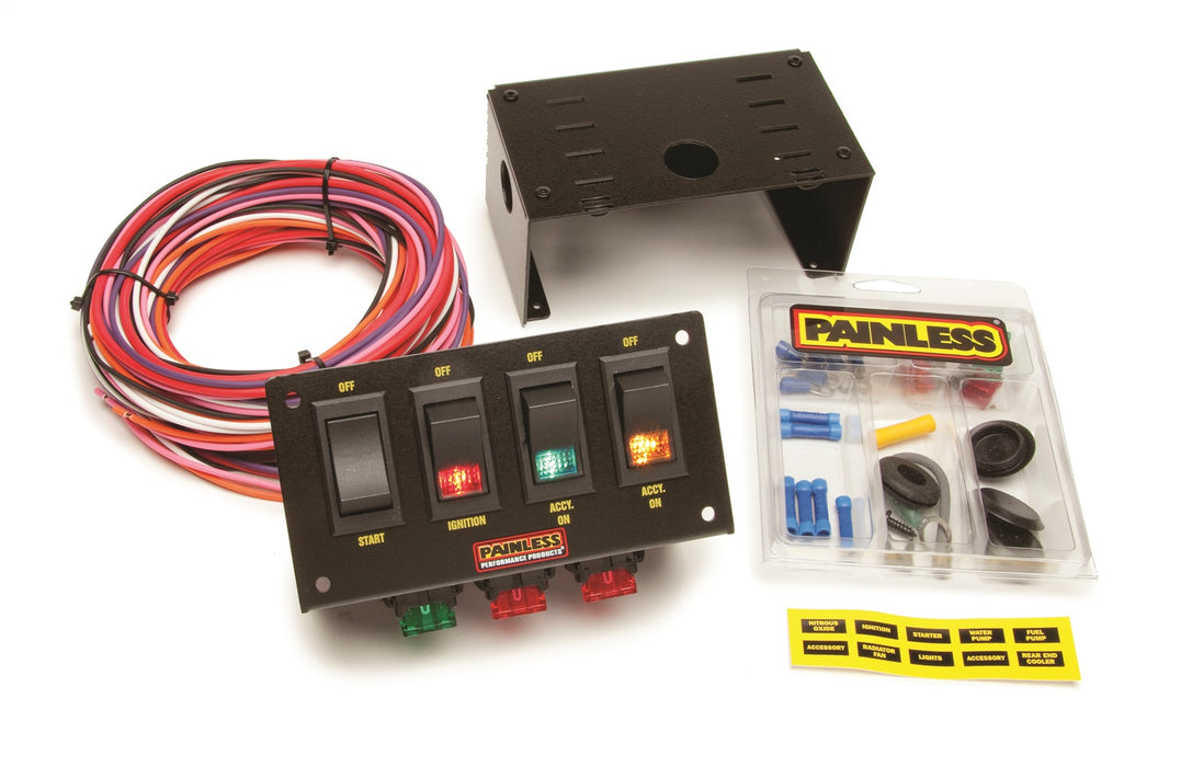 Painless Wiring 50301 4 Switch Fused Panel; Incl. Necessary Wiring And Hardware; - Truck Part Superstore