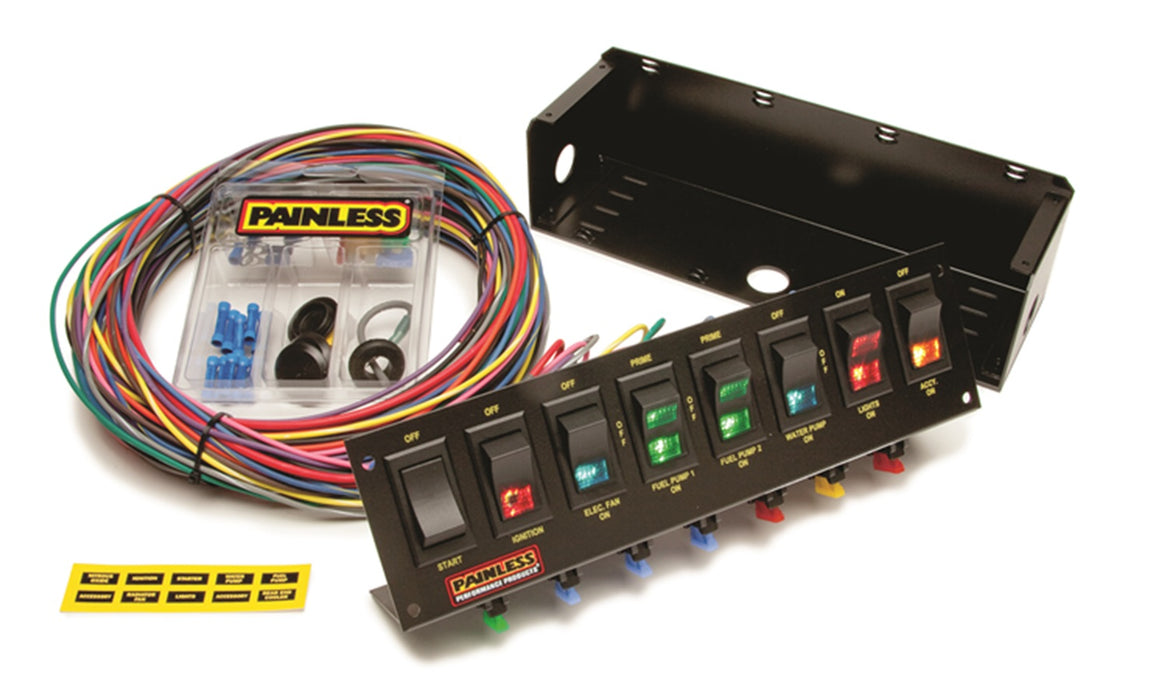 Painless Wiring 50303 8-Switch Fused Panel; w/All Necessary Wiring And Hardware; - Truck Part Superstore
