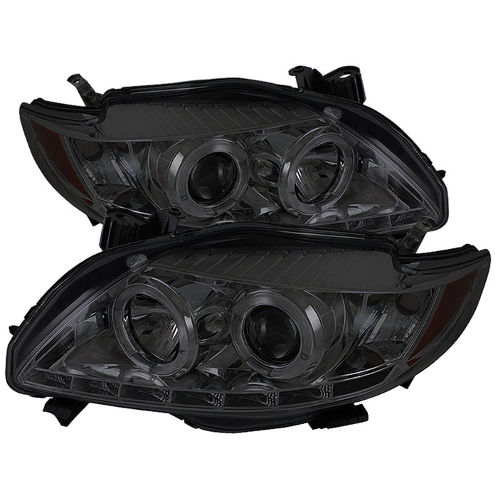 Spyder Auto 5032522 DRL LED Projector Headlights; High H1 And Low H1 Bulbs Included; Pair; Smoke; - Truck Part Superstore