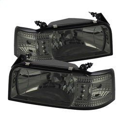 Spyder Auto 5033802 LED Crystal Headlights; 1 pc.; Uses T10 LED Ultra White LED Bulb; Pair; Smoke; - Truck Part Superstore