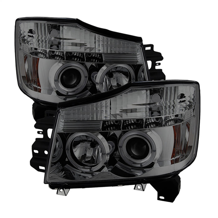 Spyder Auto 5033963 Halo LED Projector Headlights; Uses T10 LED Ultra White LED Bulb; Pair; Smoke; - Truck Part Superstore