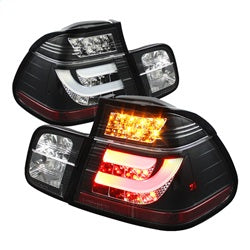 Spyder Auto 5037695 Light Bar Style LED Tail Lights; Uses Stock Bulbs; Pair; Black; - Truck Part Superstore