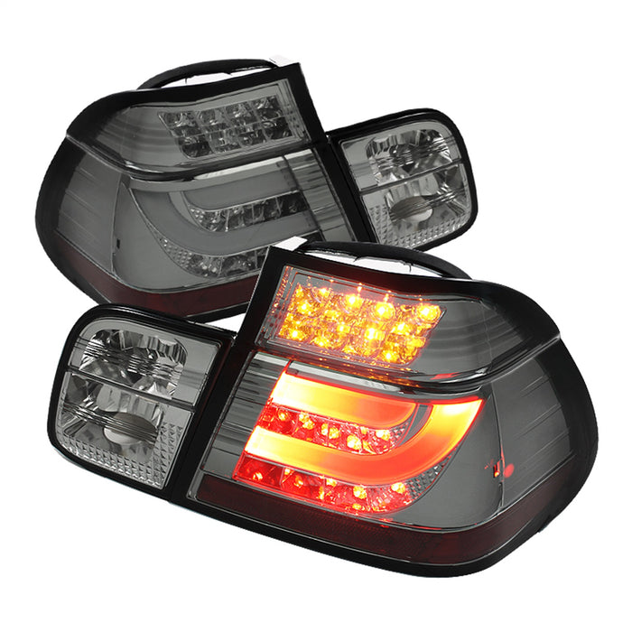 Spyder Auto 5037718 Light Bar Style LED Tail Lights; Uses Stock Bulbs; Pair; Smoke; - Truck Part Superstore