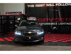 Spyder Auto 5037916 DRL LED Projector Headlights; Bulbs Included; Pair; Black; - Truck Part Superstore