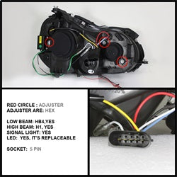 Spyder Auto 5038029 Halo DRL LED Projector Headlight - Truck Part Superstore
