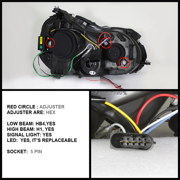 Spyder Auto 5038029 Halo DRL LED Projector Headlight - Truck Part Superstore