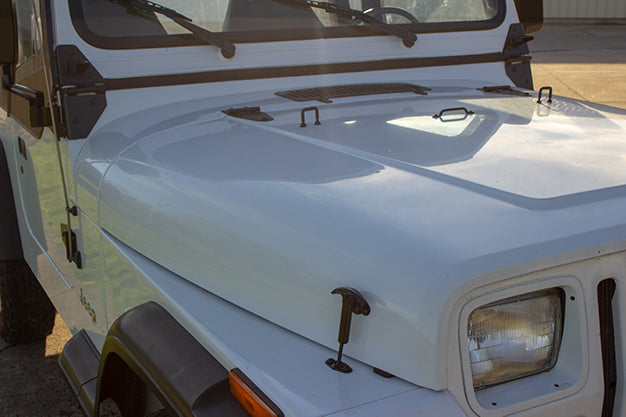 Kentrol 50401 Jeep CJ/YJ Hood Catch Pair 55-95 CJ and Wrangler YJ Powdercoat Black Kentrol - Truck Part Superstore