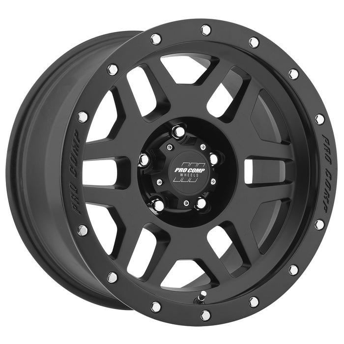 Pro Comp Alloy Wheels 5041-298552 Series 41 Phaser 20x9 with 5 on 5.5 Bolt Pattern 5.25 Backspace Satin Black With Stainless Steel Bolts Finish Pro Comp Alloy Wheels - Truck Part Superstore